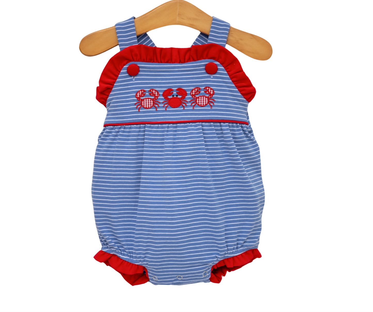JB Coastal Crabs Ruffle Sunsuit (Girls)