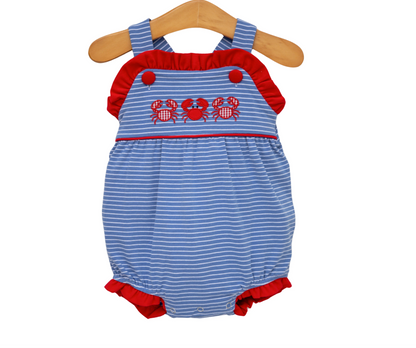 JB Coastal Crabs Ruffle Sunsuit (Girls)