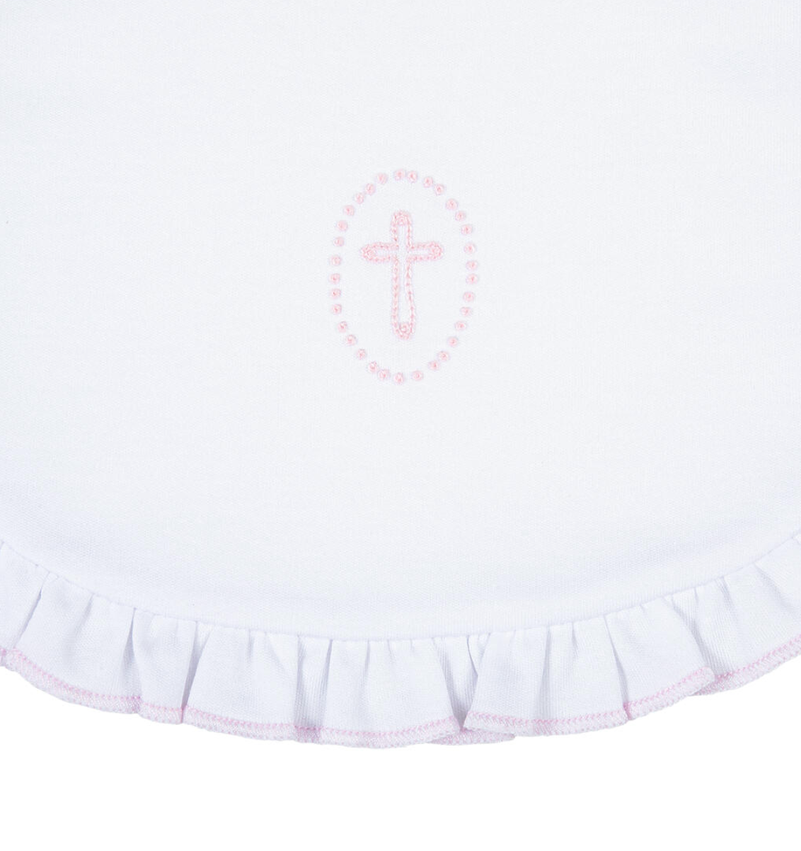 MB Blessed Emb Ruffle Bib (Pink or White)