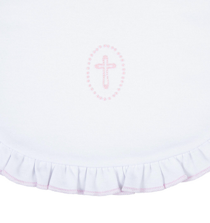 MB Blessed Emb Ruffle Bib (Pink or White)