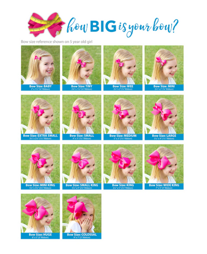 King Grosgrain Hair Bow with Matching Moonstitch Edge Wee Ones