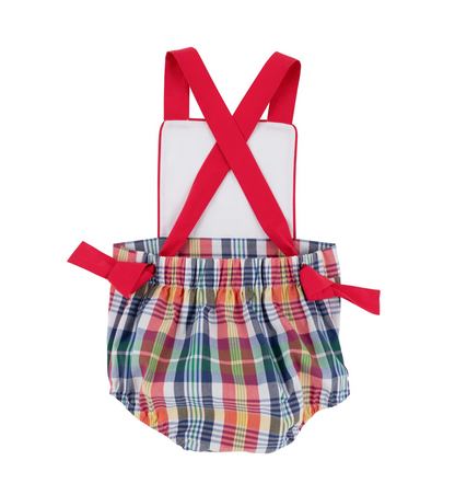 TBBC Sayre Sunsuit Monpelier Plaid - WA White with Richmond Red