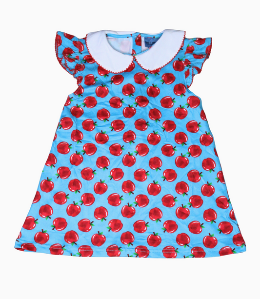 MSSC Charlotte Collared Red/Turquoise Dress A: is for Apple