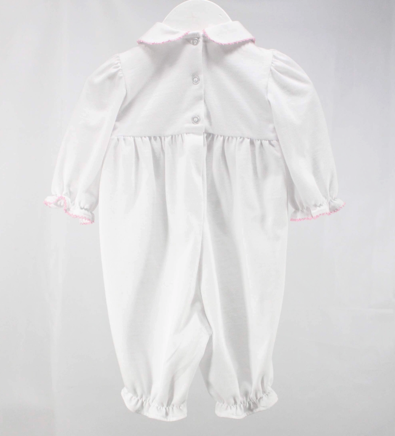 White and Pink Geometric Claire Romper