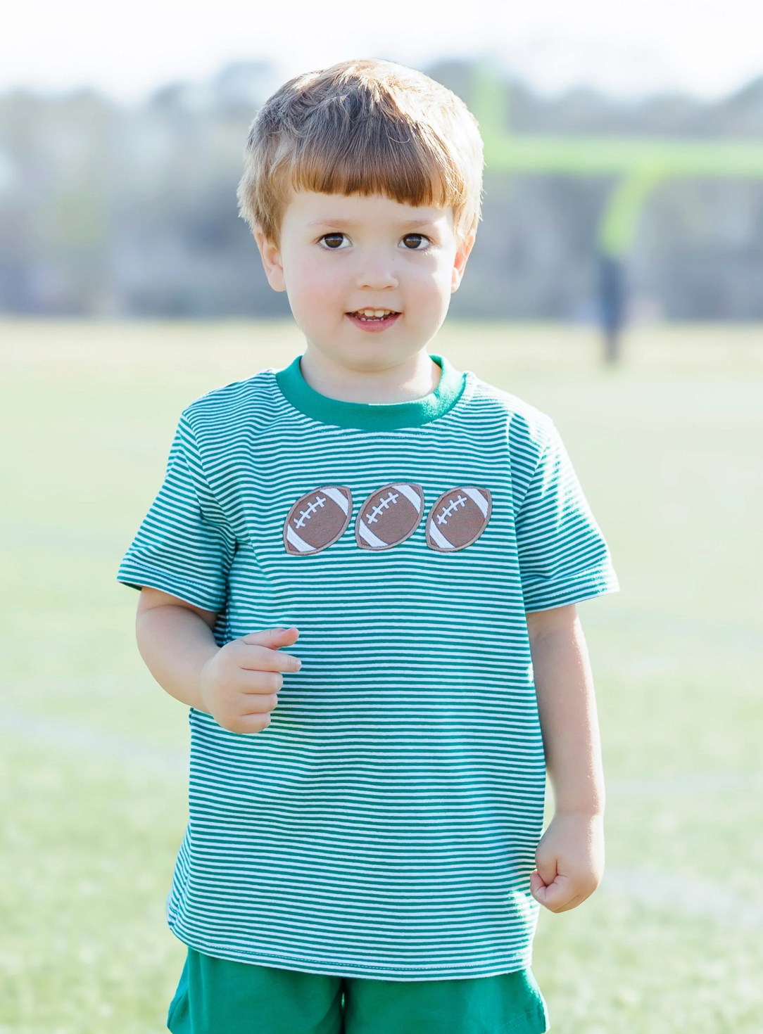 JB Football Trio Shirt - Green Stripe