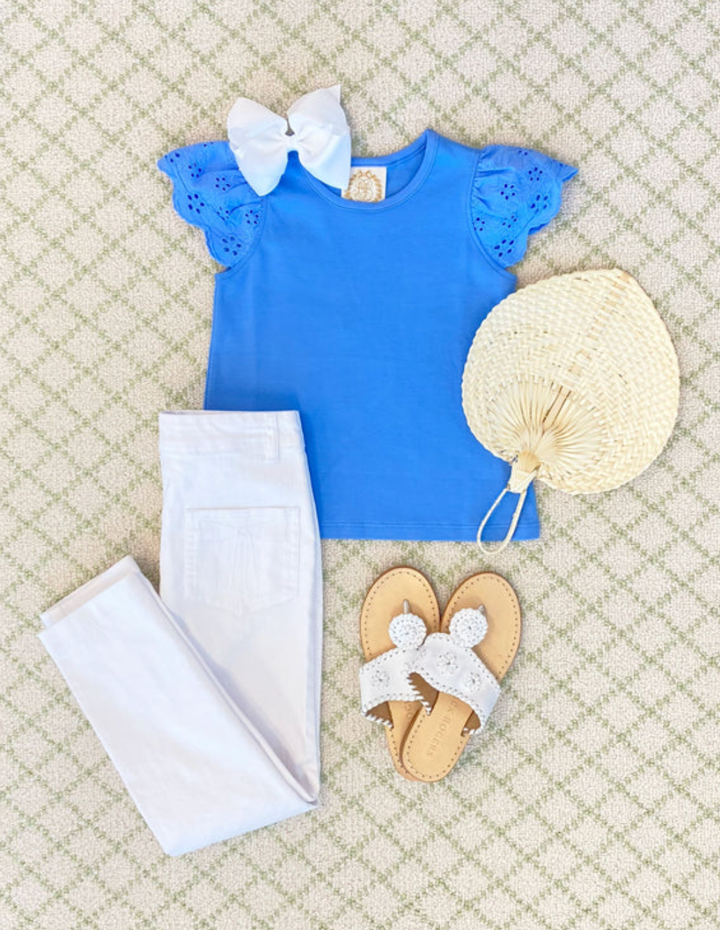 TBBC Ellens Eyelet Top Barbados Blue