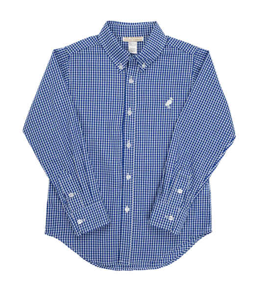 TBBC Deans List Dress Shirt Rockefeller Royal Mini Gingham
