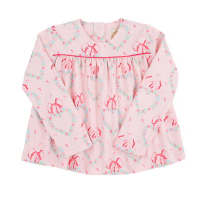 TBBC Long Sleeve Dowell Day Top Fancy Like Floral w/ Palm Springs Punch