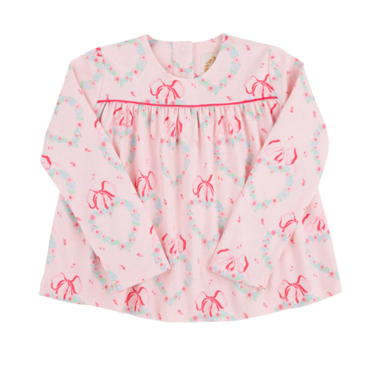 TBBC Long Sleeve Dowell Day Top Fancy Like Floral w/ Palm Springs Punch