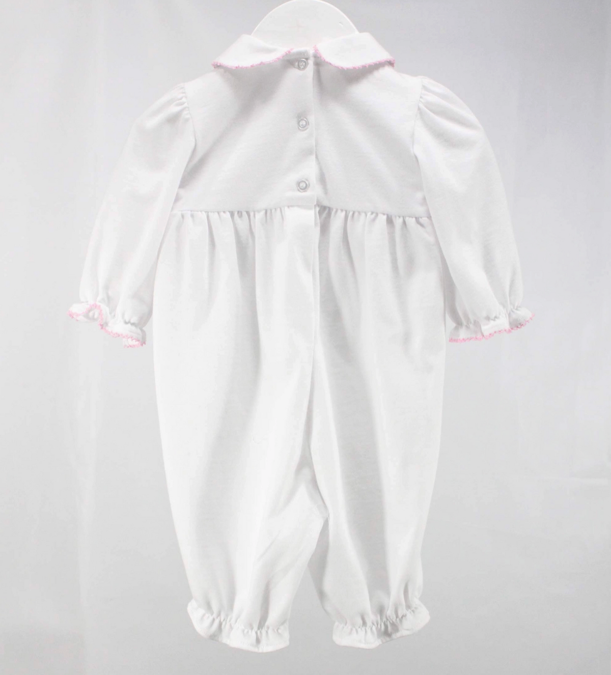 White and Pink Geometric Claire Romper
