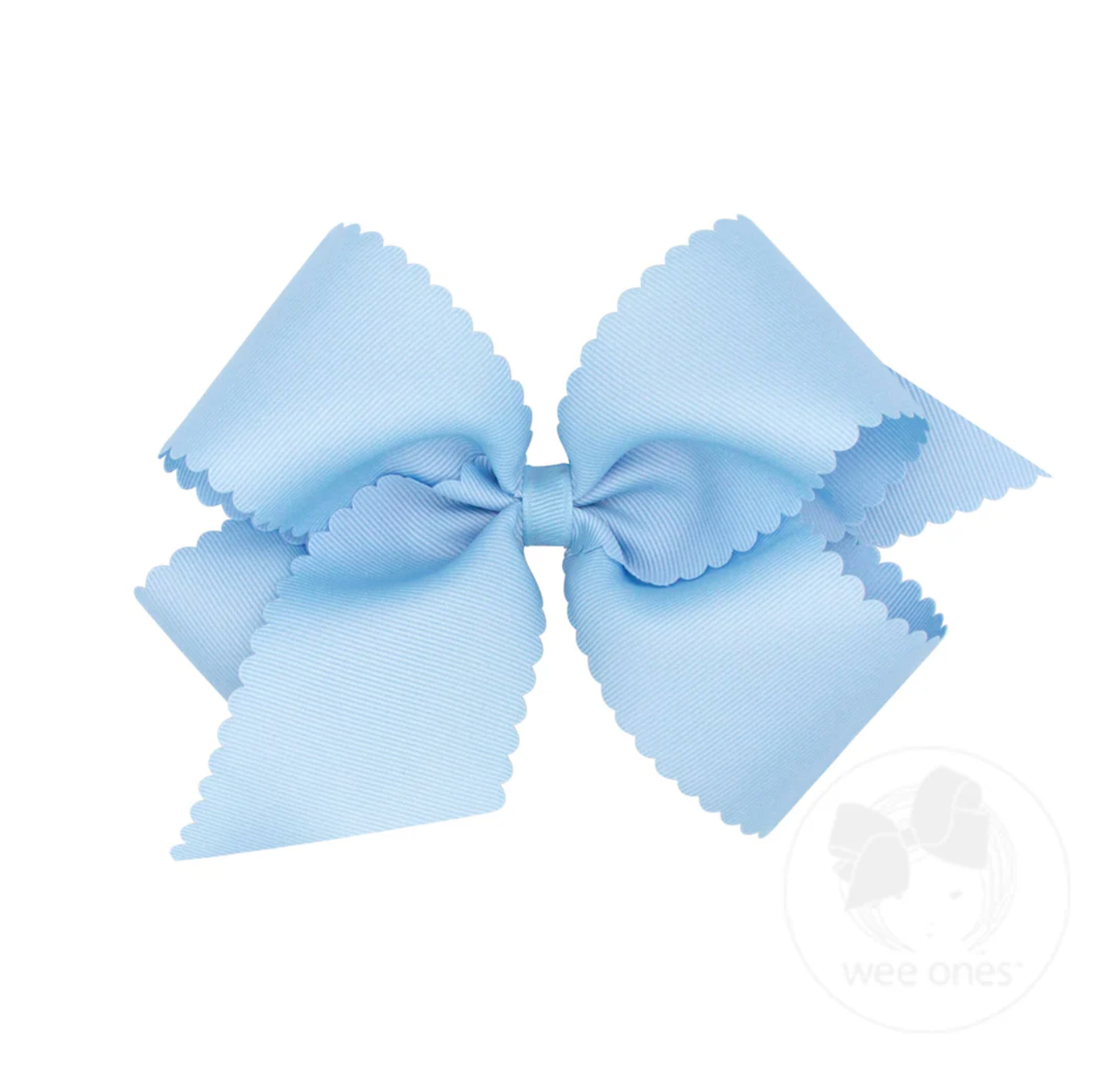 King Grosgrain Hair Bow Scalloped Edge Wee Ones