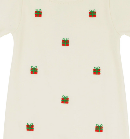 TBBC Rock Me Romper Palmetto Pearl with Present Embroidery (Unisex)