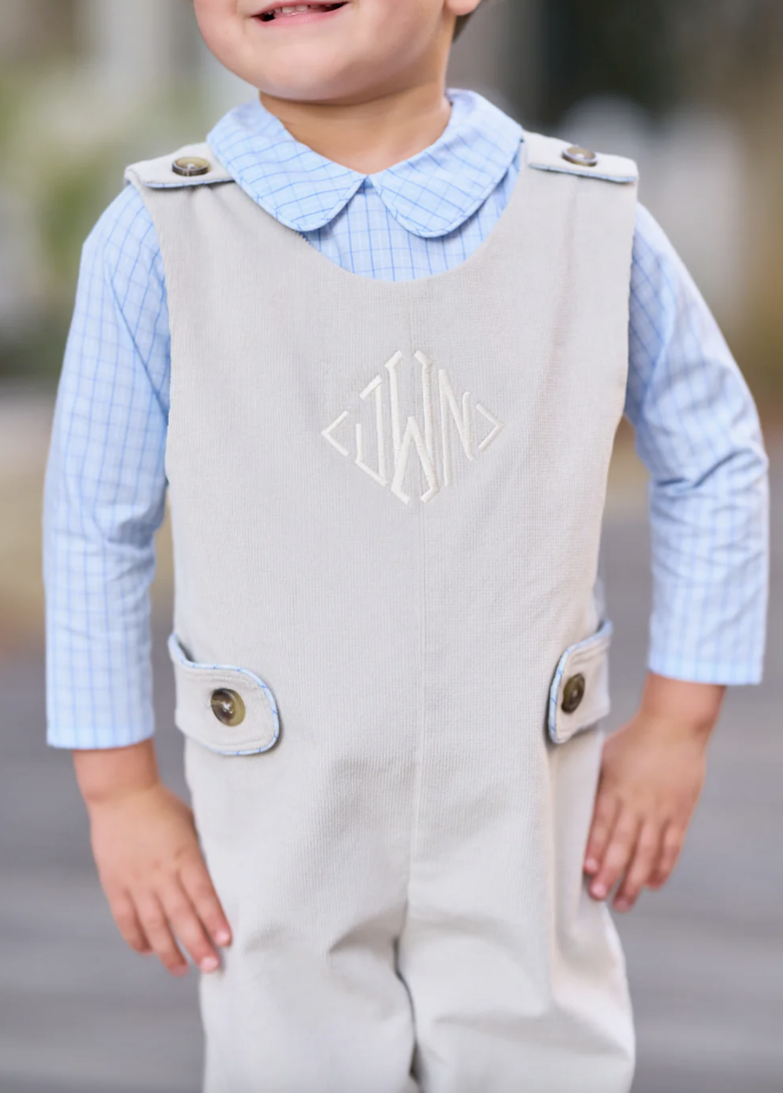TBBC Peter Pan Collar Shirt & Onesie (Long Sleeve Woven) Get in Line