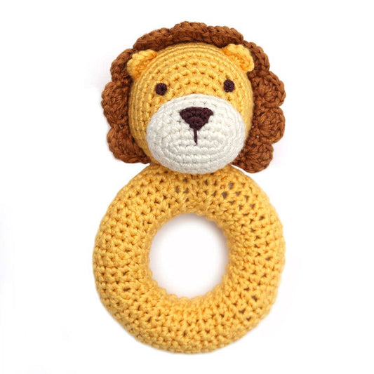 Lion Ring Hand Crochet Rattle