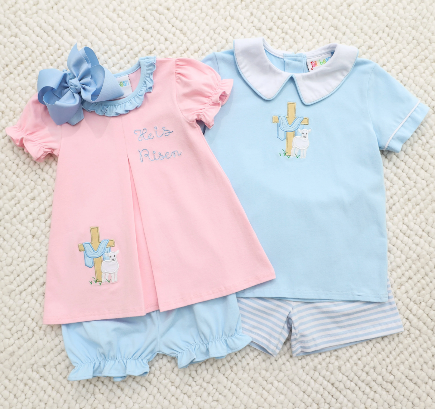 JB He Is Risen Collared Short Set