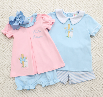 JB He Is Risen Collared Short Set