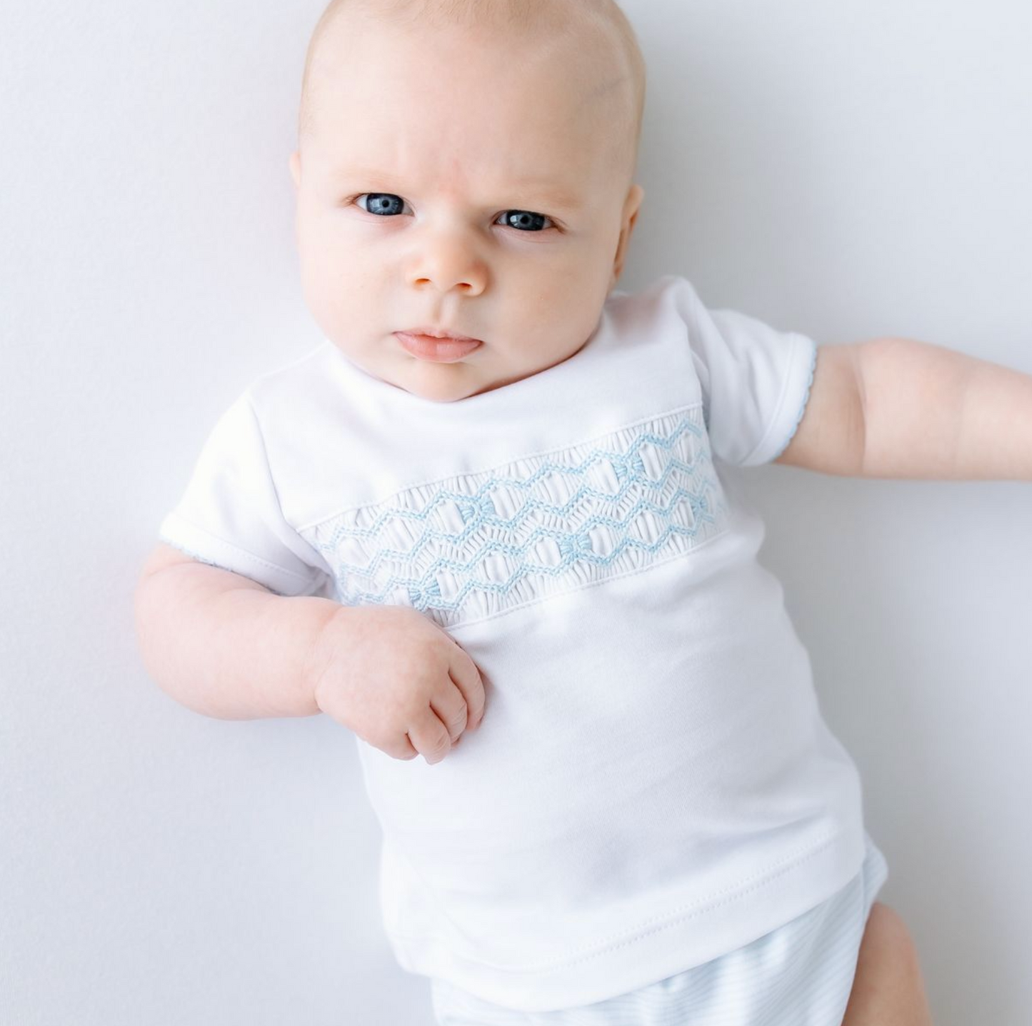 MB Jacob Smocked Diaper Cover Set Light Blue