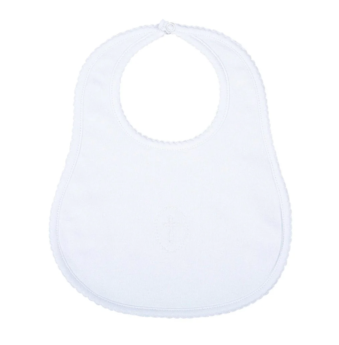 MB Blessed Emb Bib (Pink, Blue, or White)