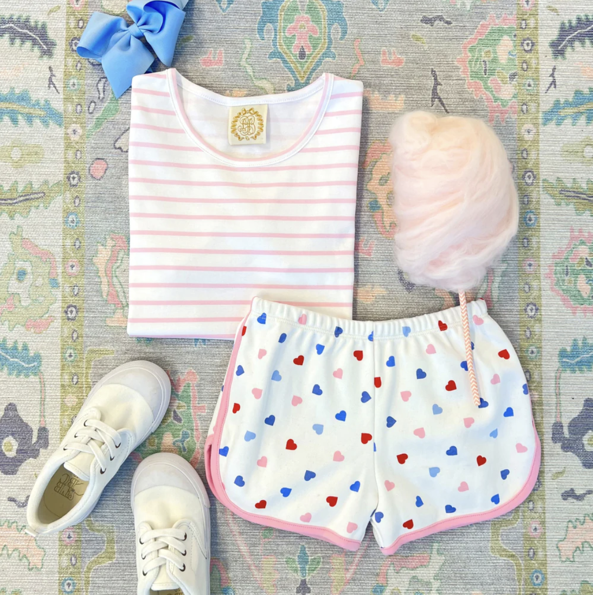 TBBC Cheryl Shorts Happy Hearts/ Pier Party Pink