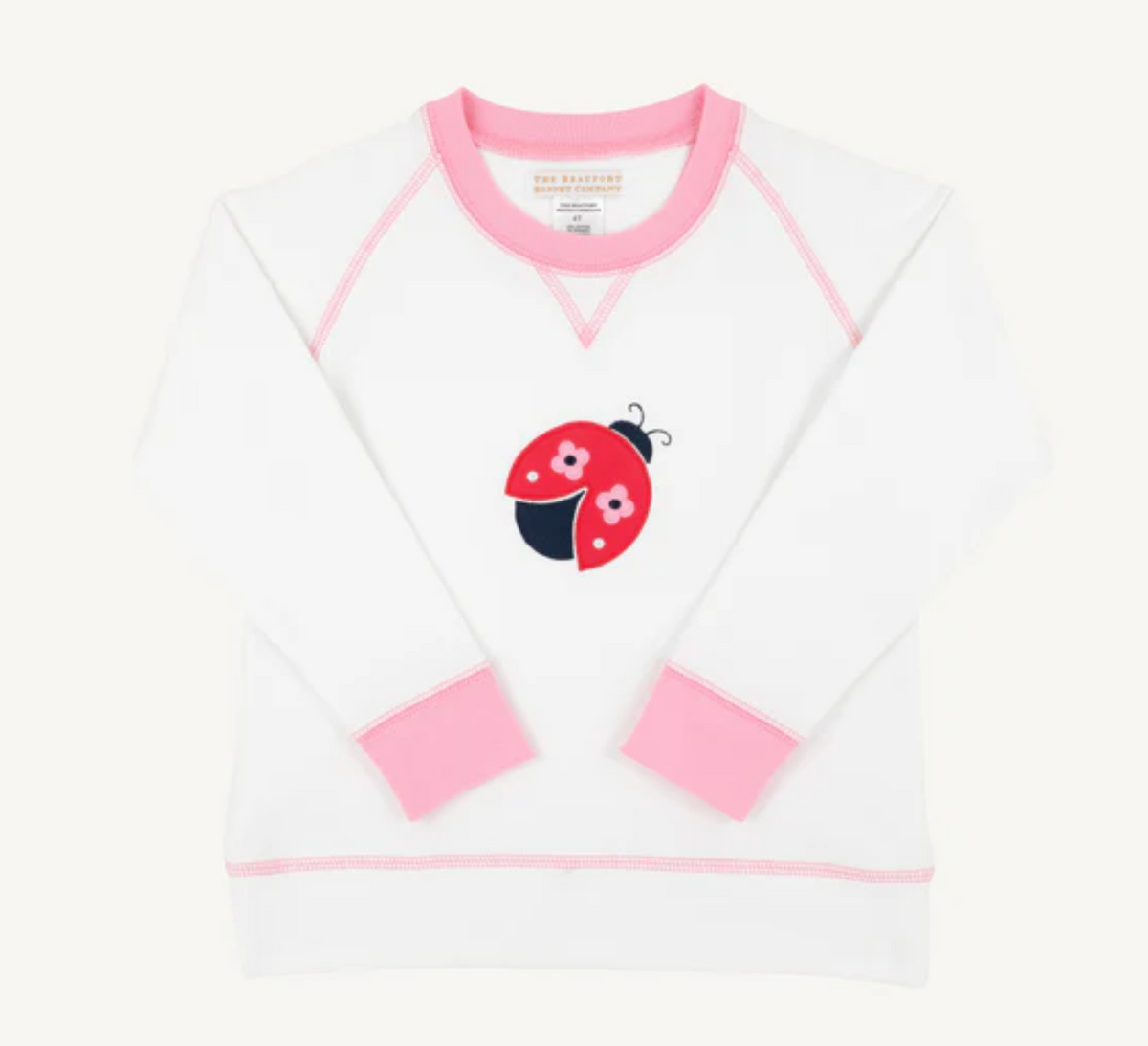TBBC Cassidy Comfy Crewneck Ladybug Applique WAW