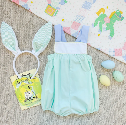TBBC Samprey Sunsuit Sea Island Seafoam with White, Blue, Yellow