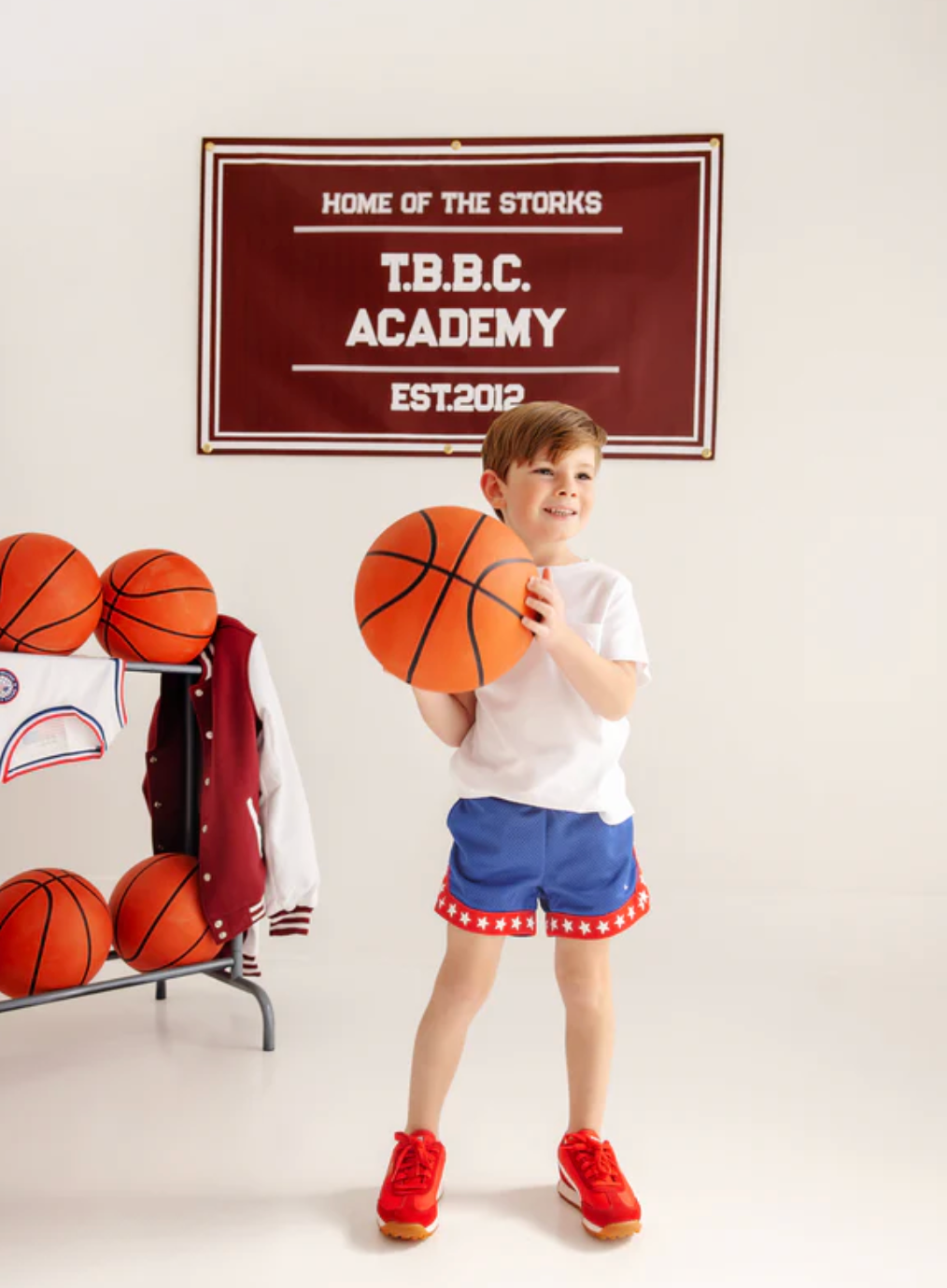 TBBC Prepletic Sheppy Shorts Rockefeller Royal with Richmond Red & Stars