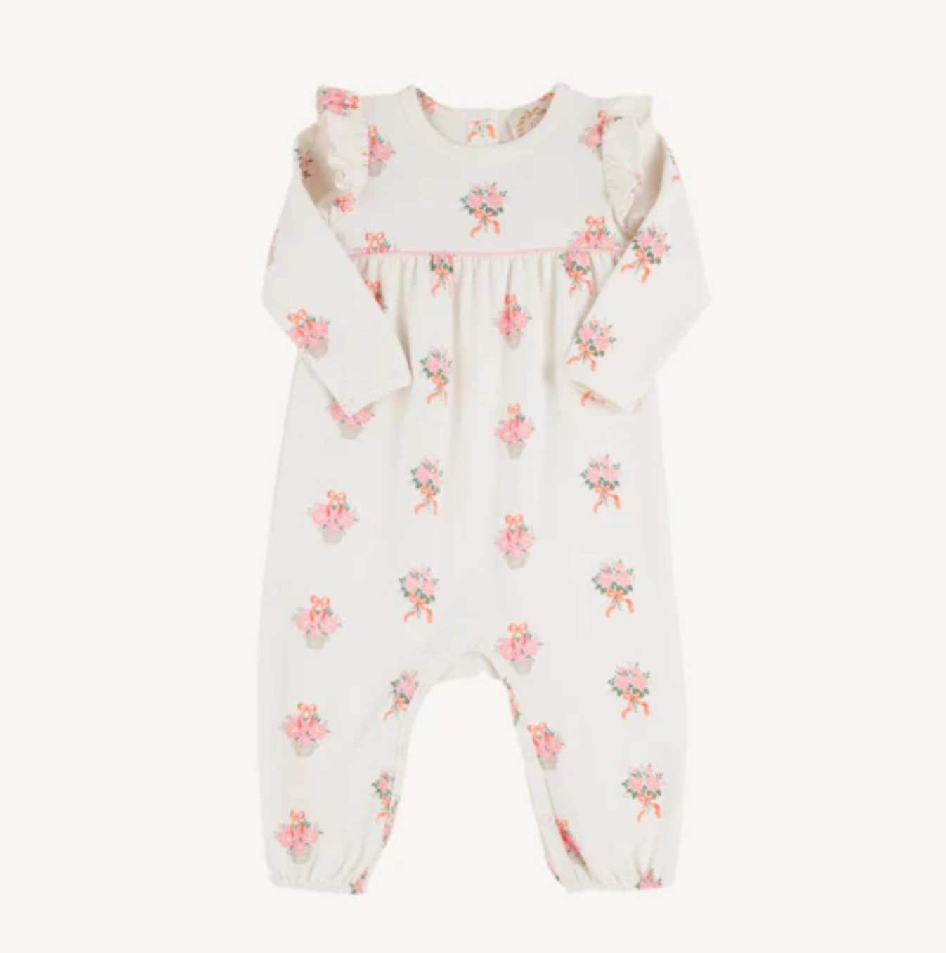TBBC Nonesuch Stems Leigh Ann Angel Sleeve Romper (Palmetto Pearl)
