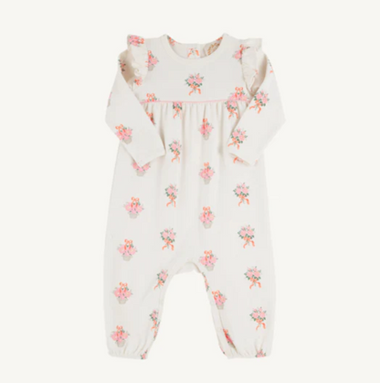 TBBC Nonesuch Stems Leigh Ann Angel Sleeve Romper (Palmetto Pearl)