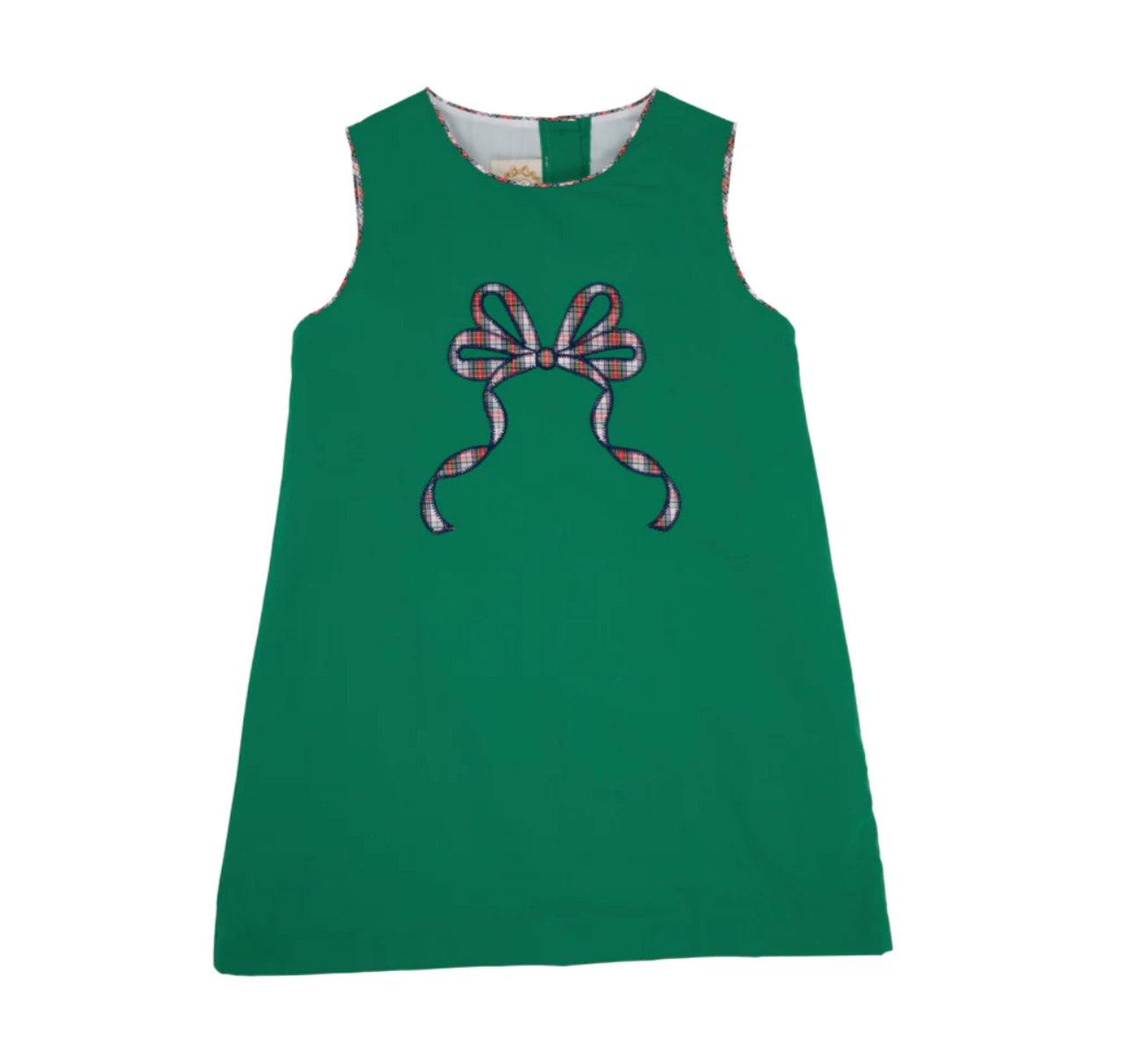 TBBC Annie Apron Dress Kiawah Kelly Green with Merritt Park Plaid