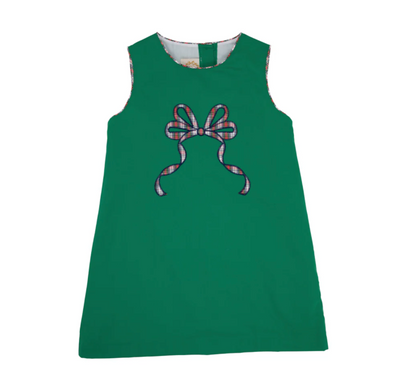 TBBC Annie Apron Dress Kiawah Kelly Green with Merritt Park Plaid