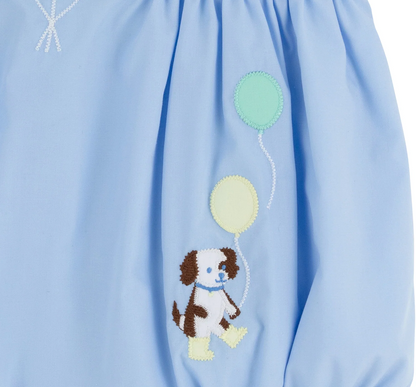 TBBC Bingham Bubble Dog Applique Beale St. Blue Broadcloth