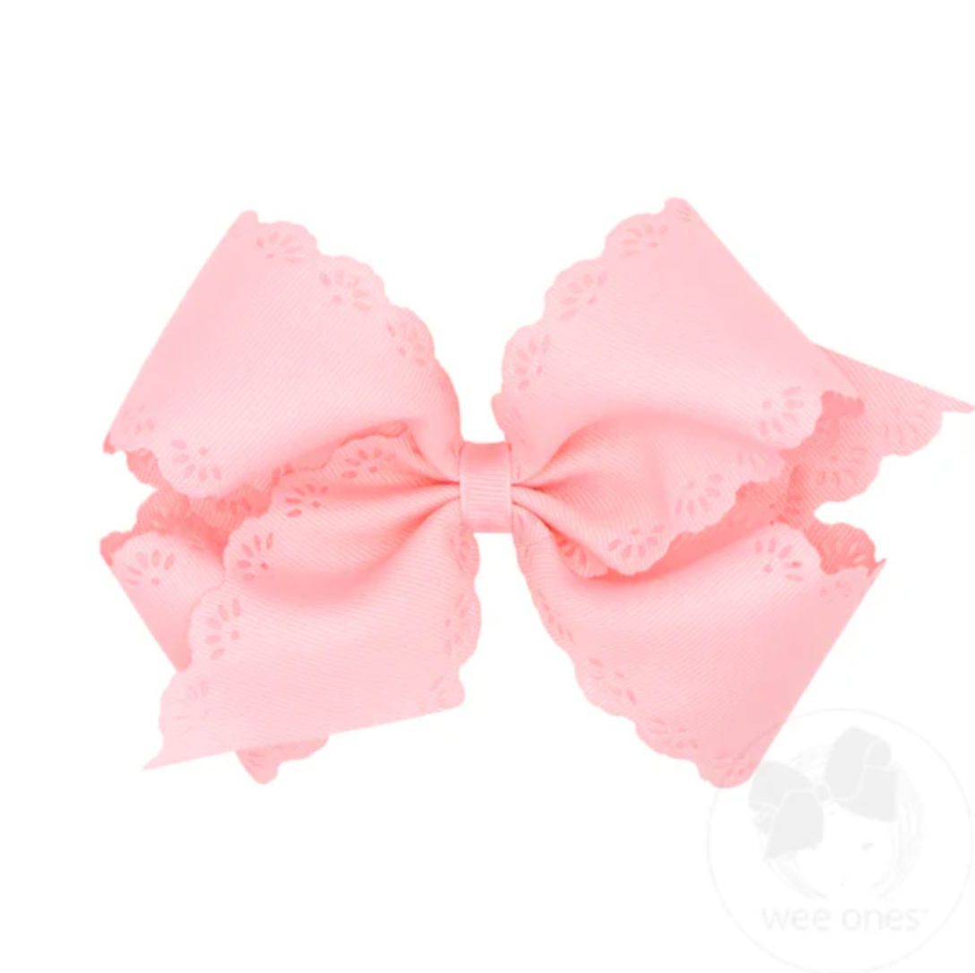 Small King Eyelet Embossed Grosgain Bow Wee Ones