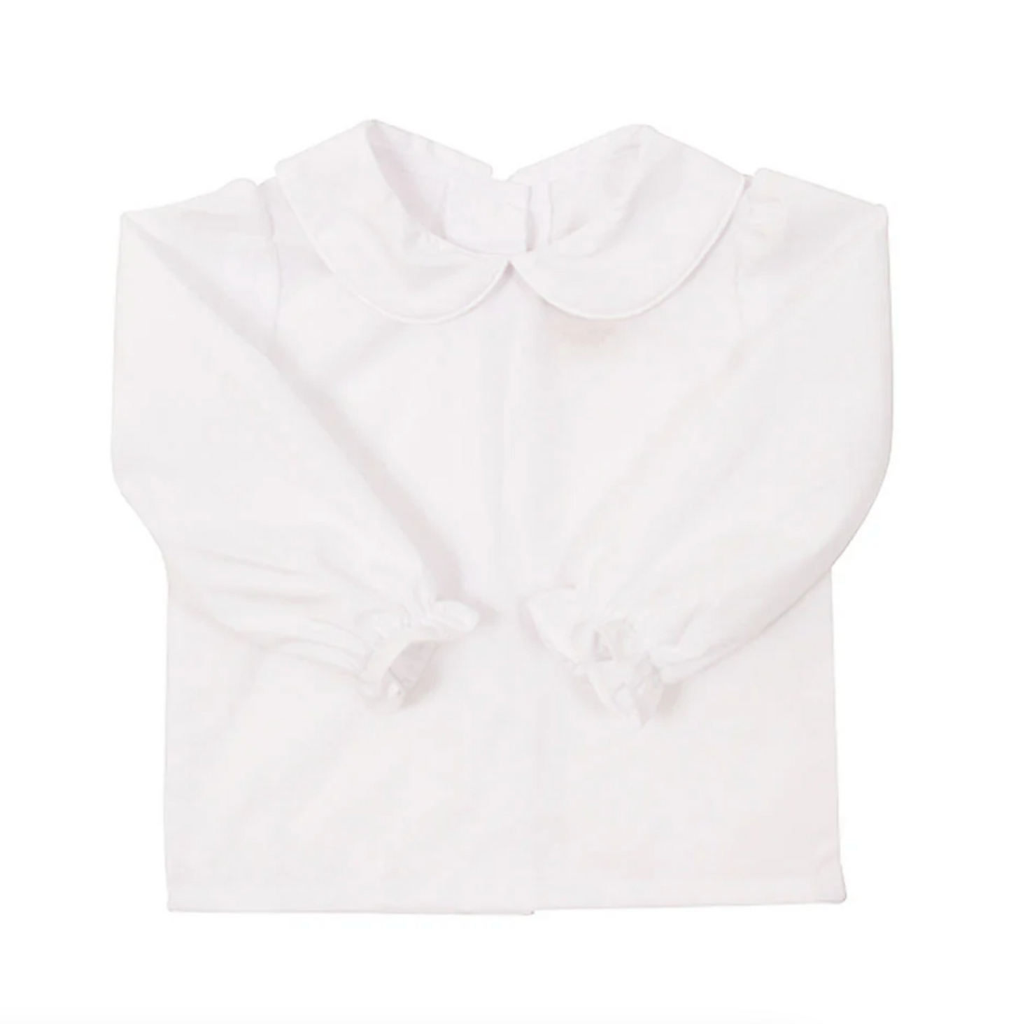 TBBC LS Maudes Peter Pan Collar Shirt/Onesie Broadcloth White