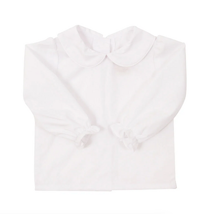 TBBC LS Maudes Peter Pan Collar Shirt/Onesie Broadcloth White
