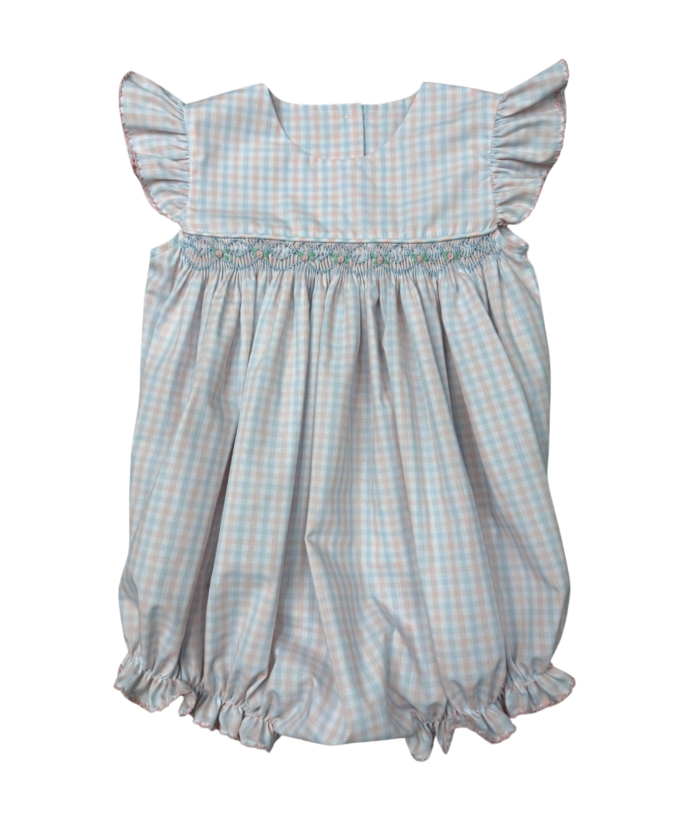 WBK Classic Spring Plaid Smocked Bubble