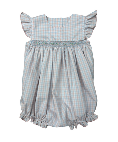WBK Classic Spring Plaid Smocked Bubble