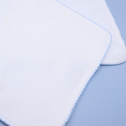 MB Essentials White Burp Cloth with Trim (Pink or Blue)