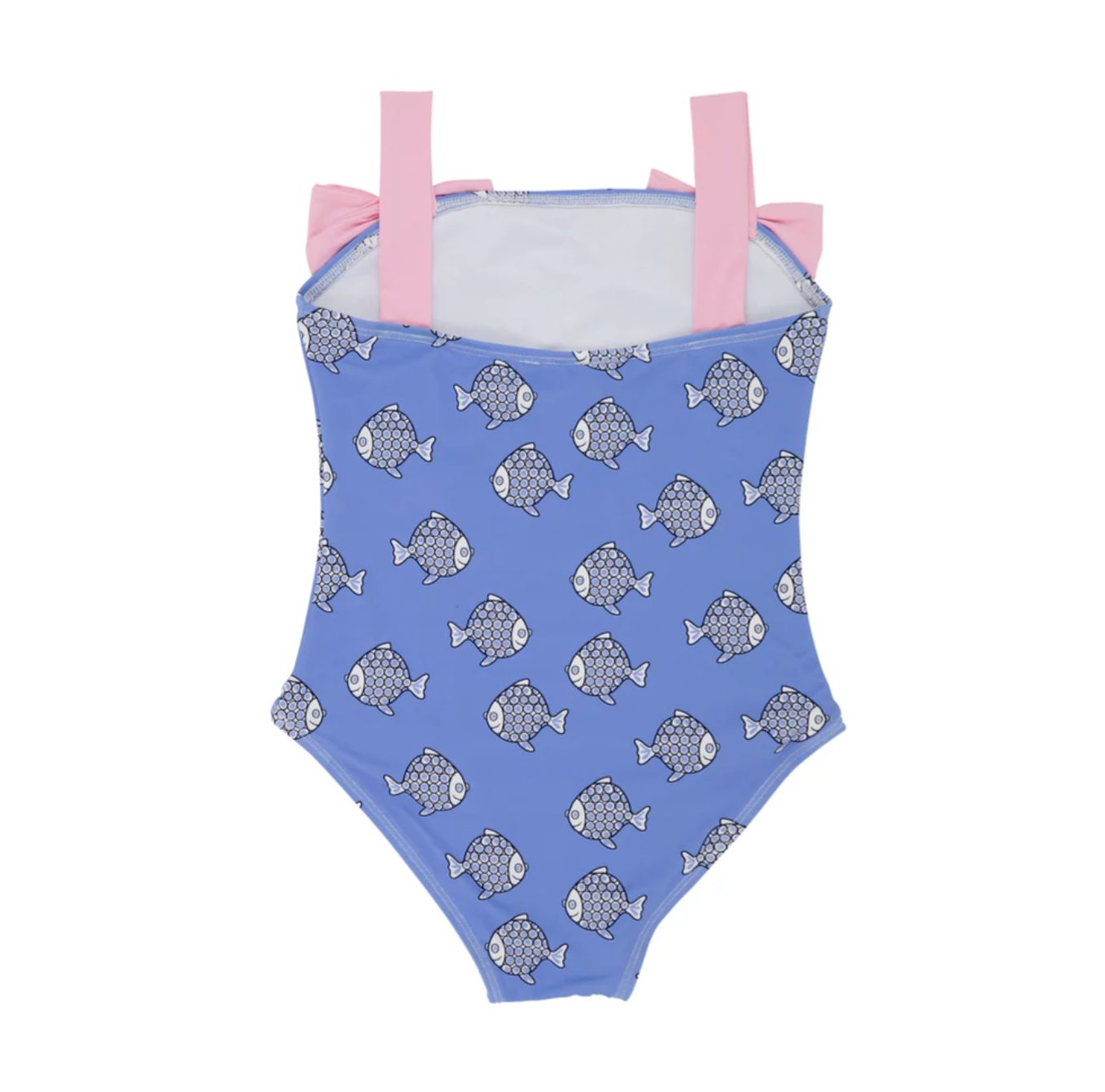TBBC Shannon Bow Bathing Suit Little Fishes with Pier Party Pink