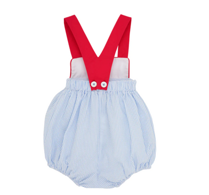 TBBC Samprey Sunsuit Seersucker Breakers Blue/ White/ Red