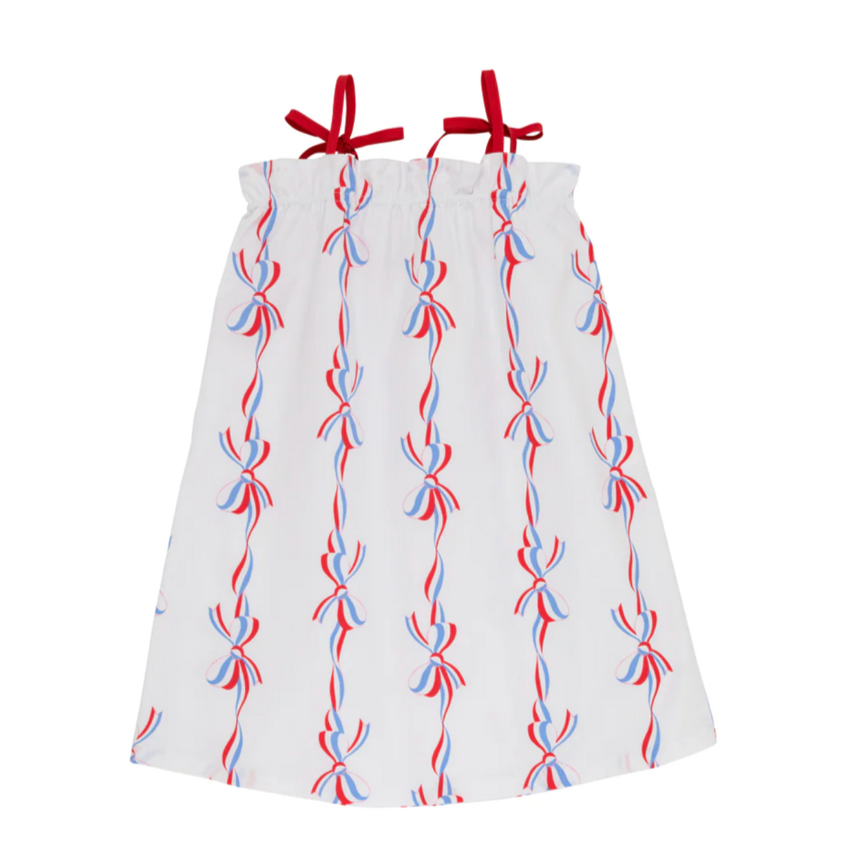 TBBC Laineys Little Dress Broadcloth- Americas Birthday Bows/Richmond Red