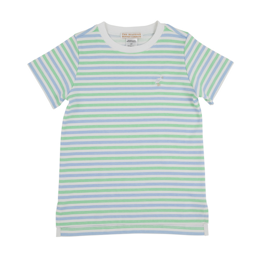 TBBC Carter Crewneck Kennedy Cruise Stripe (Beale St. Blue) w/ Multicolor Stork