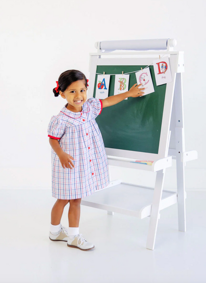 TBBC Tabithas Teachers Pet Dress Whitehall Windowpane/ Richmond Red