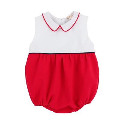 TBBC Bradford Bubble White, Red, Navy - Sleeveless Pique