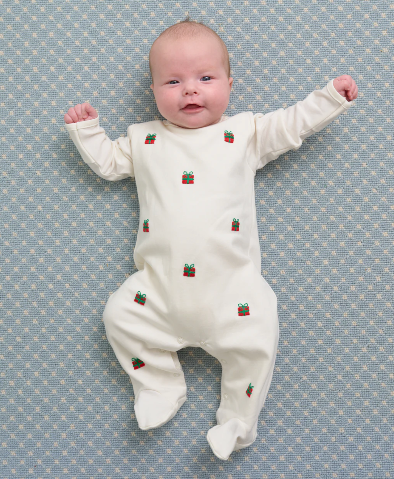 TBBC Rock Me Romper Palmetto Pearl with Present Embroidery (Unisex)