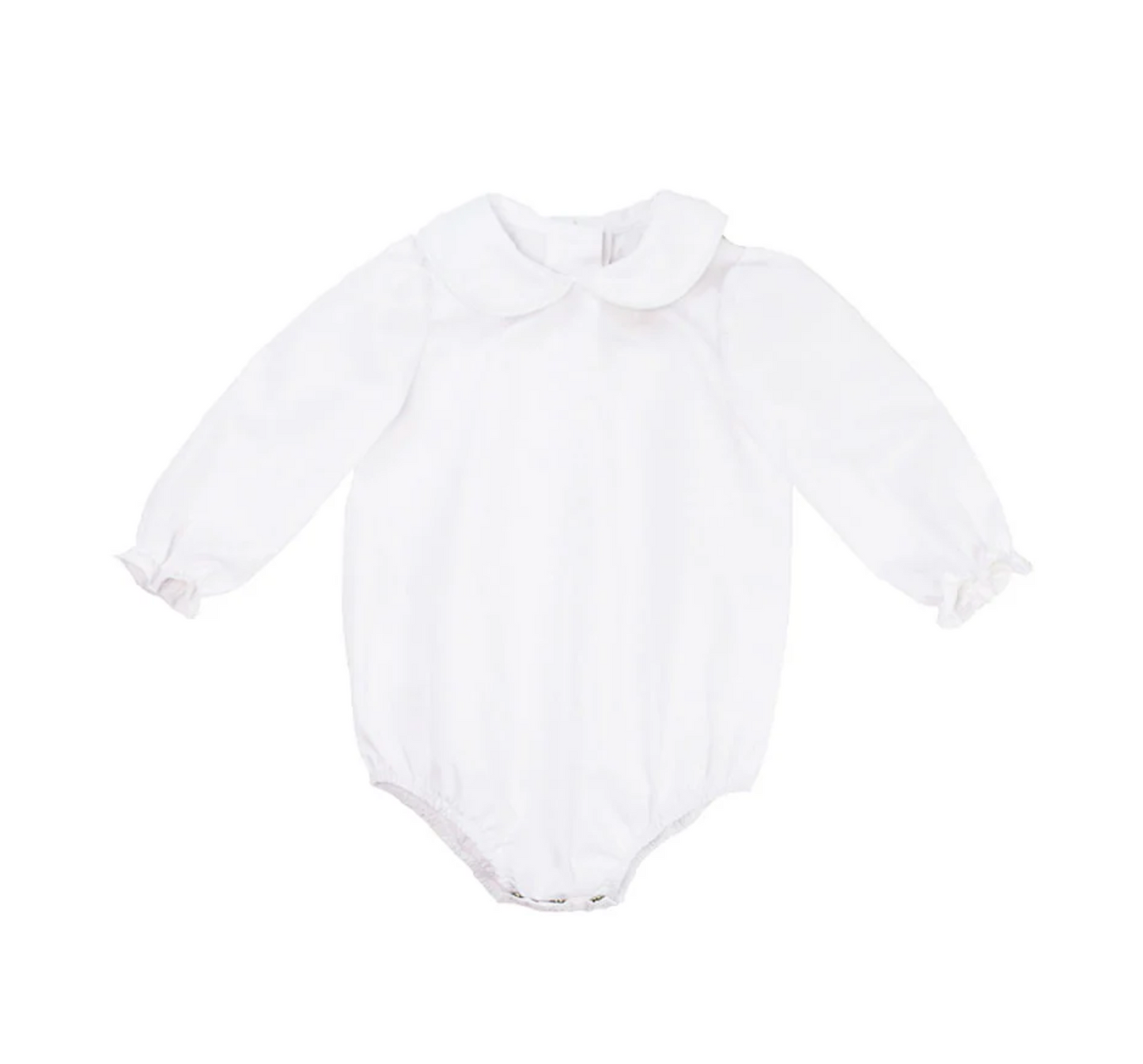 TBBC LS Maudes Peter Pan Collar Shirt/Onesie Broadcloth White