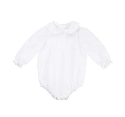 TBBC LS Maudes Peter Pan Collar Shirt/Onesie Broadcloth White