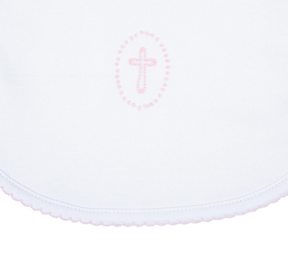 MB Blessed Emb Bib (Pink, Blue, or White)