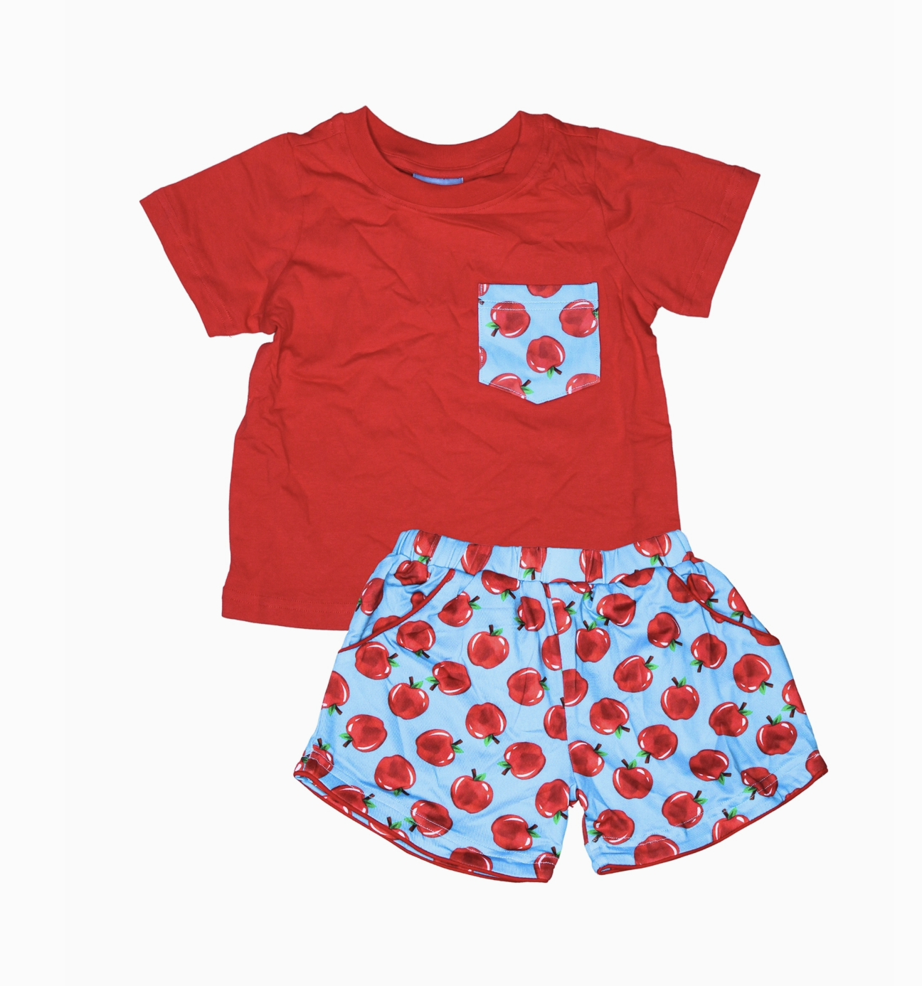 MSSC James Red/Turq Pocket Tee & Shorts Set: A is for Apple