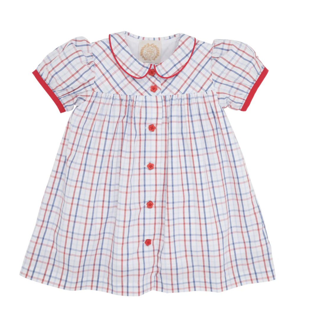 TBBC Tabithas Teachers Pet Dress Whitehall Windowpane/ Richmond Red