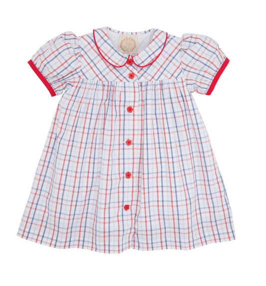 TBBC Tabithas Teachers Pet Dress Whitehall Windowpane/ Richmond Red